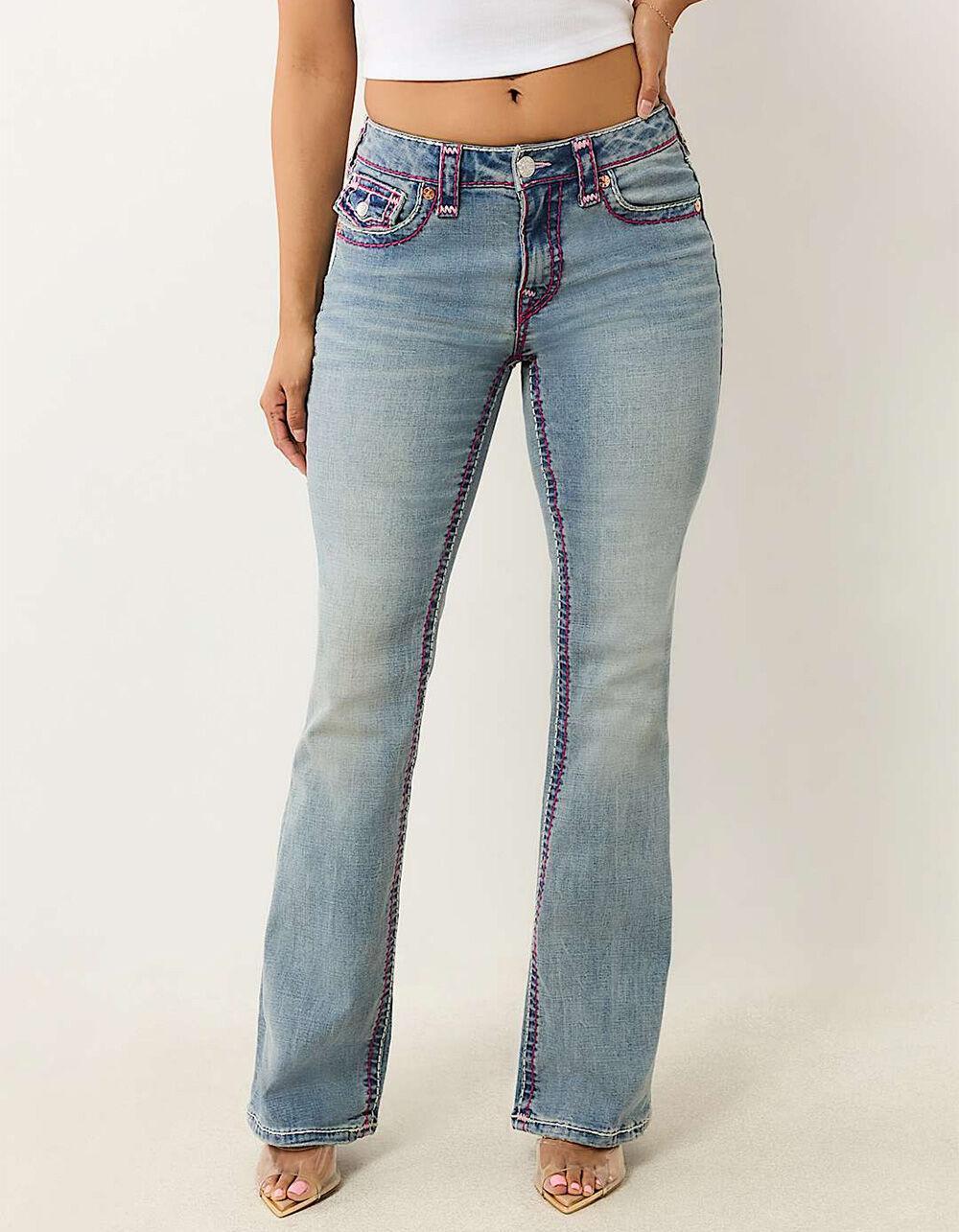 TRUE RELIGION Becca Mid Rise Super T Womens Bootcut Jeans Product Image