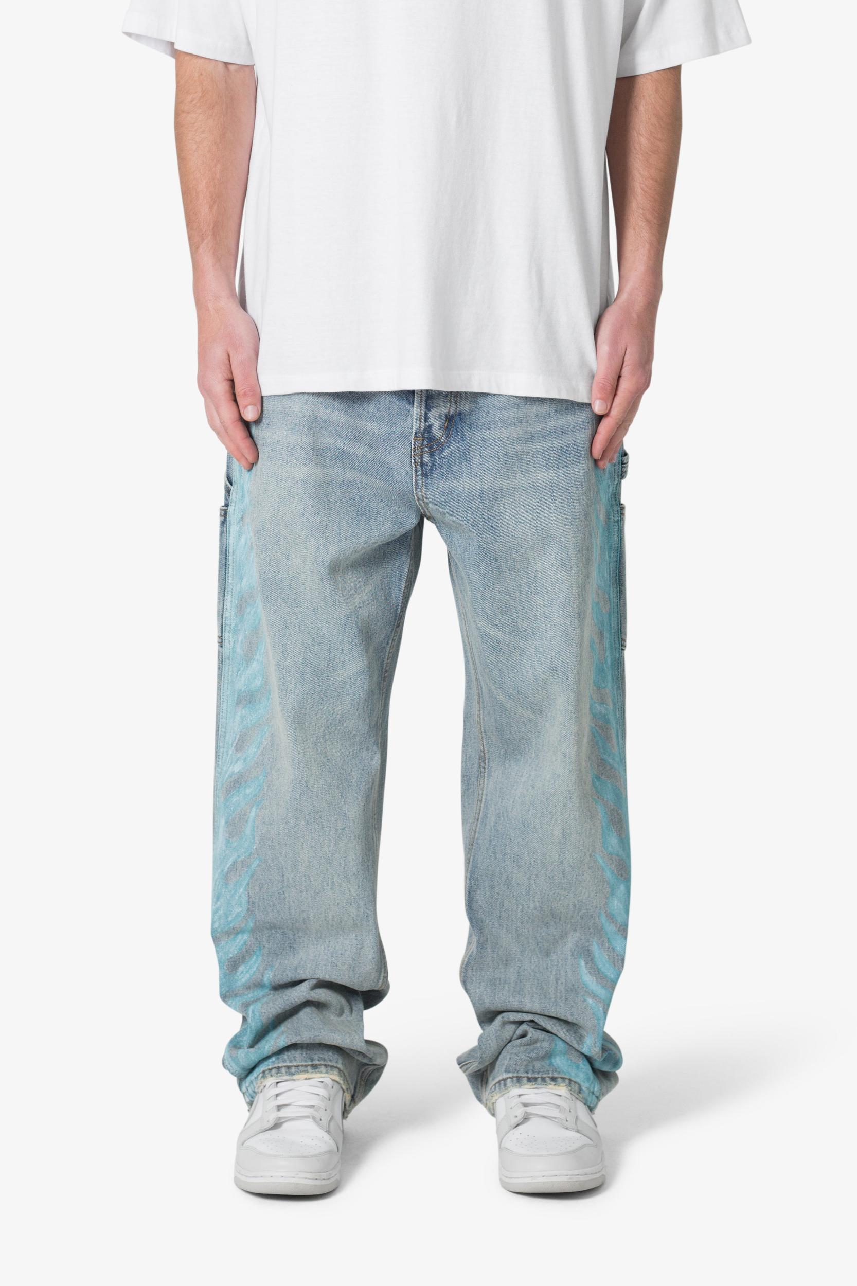 Ultra Baggy Flame Denim - Blue Product Image