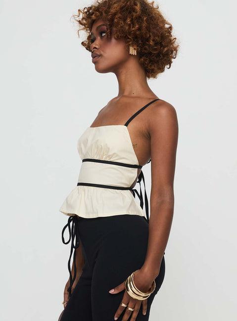 Daxon Top Cream / Black Product Image