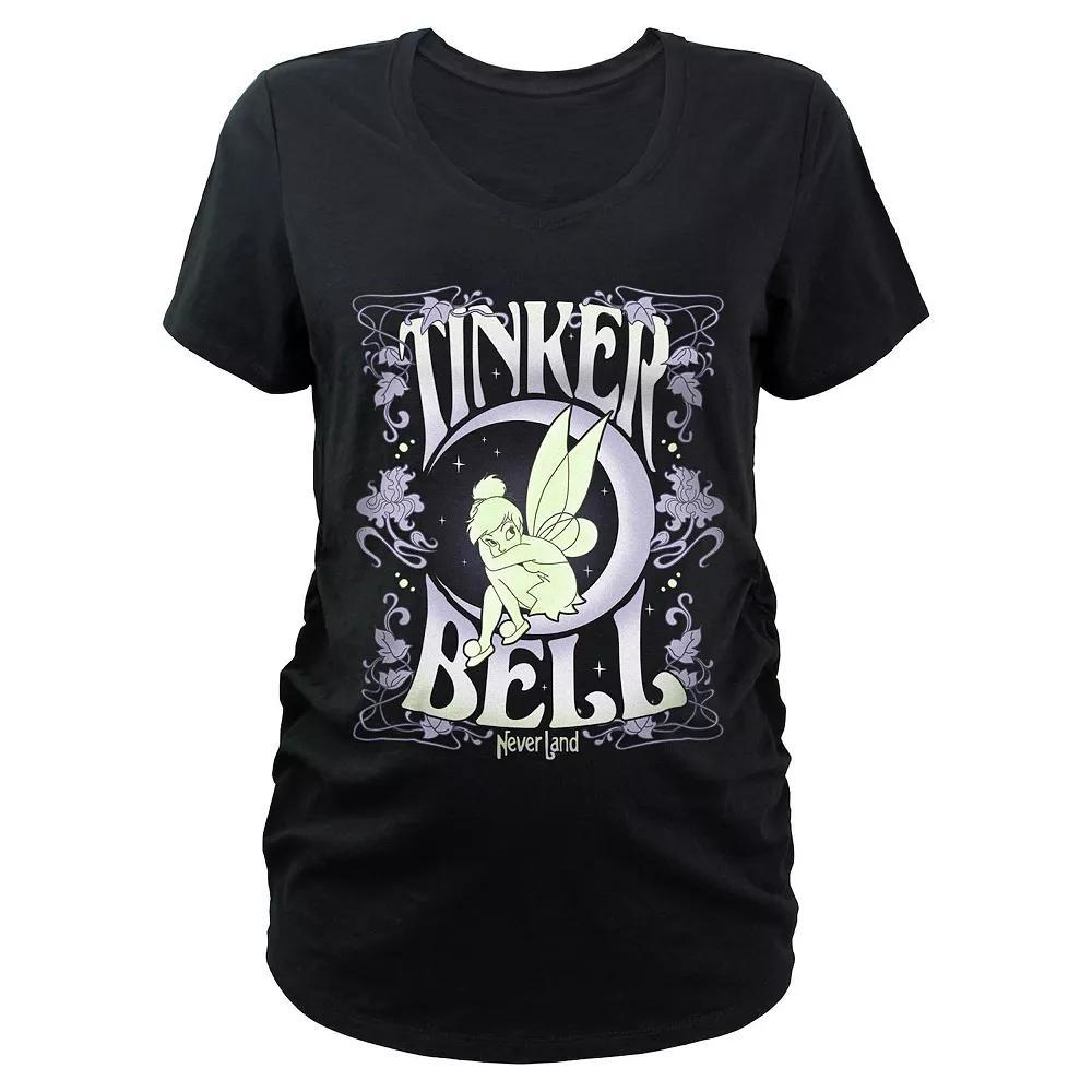 Disney's Tinker Bell Never Land Noveau Poster Graphic Tee, Women's, Size: Small-Mat, Black Product Image