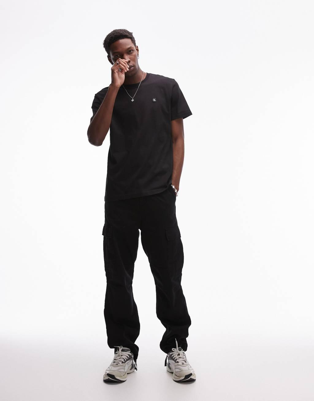 Calvin Klein Jeans small logo t-shirt in black  Product Image