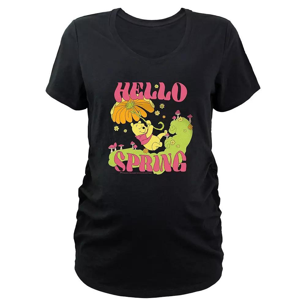 Disney's Winnie The Pooh Hello Spring Maternity Graphic Tee, Women's, Size: Small-Mat, Black Product Image