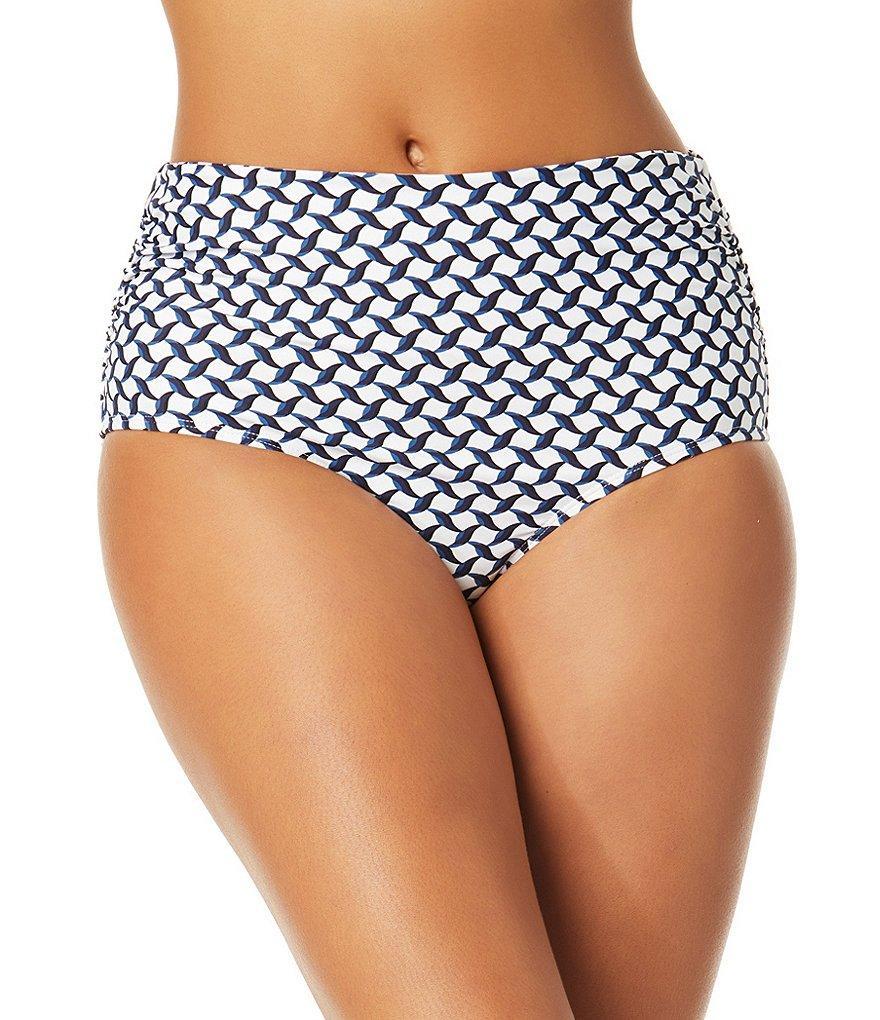 Anne Cole Neo Geo High Waist Convertible Shirred Swim Bottom Product Image