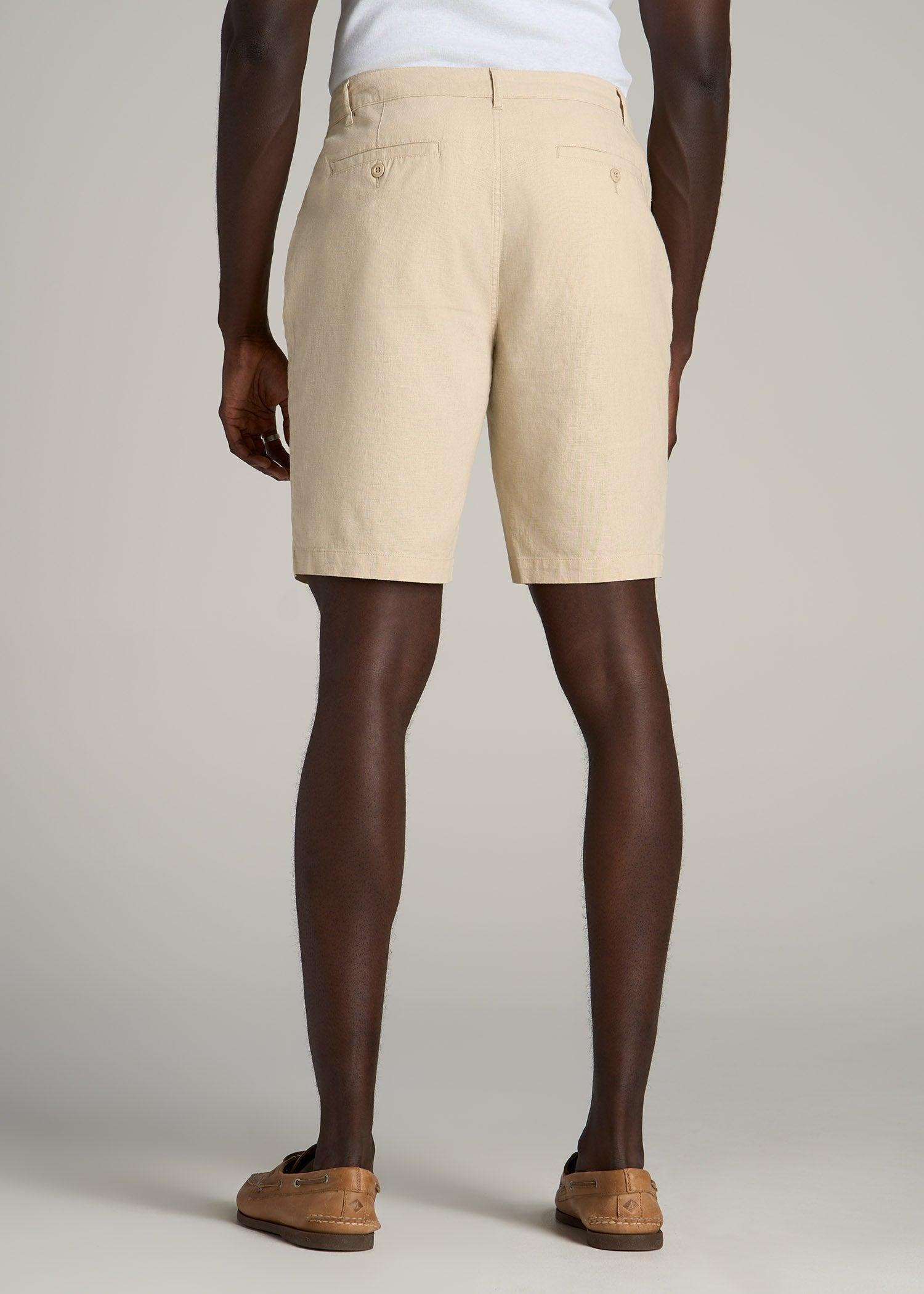 Linen Shorts For Tall Men in Driftwood Brown Product Image