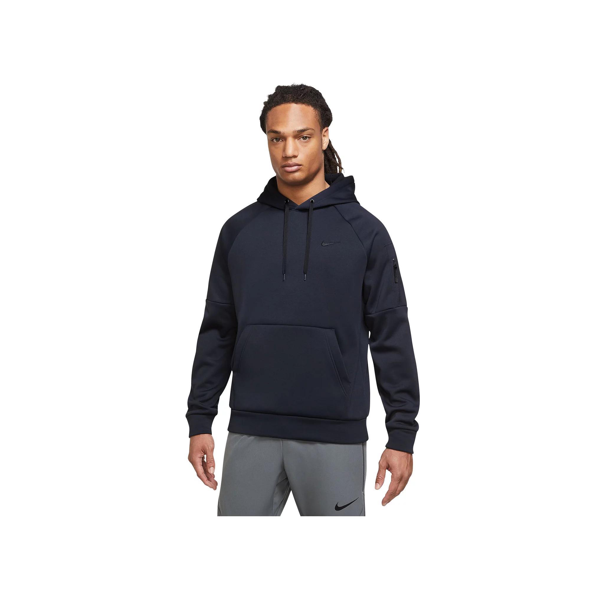 Nike Men's Therma-FIT Pullover Training Hoodie in Black/Black Size 3XL 100% Polyester Product Image