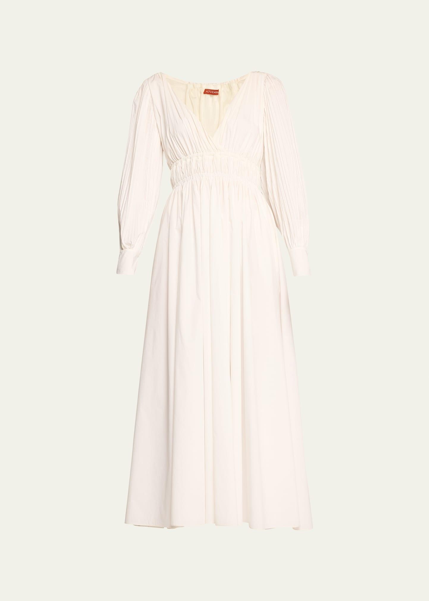 Womens Kathleen Shirred Surplice Maxi Dress Product Image