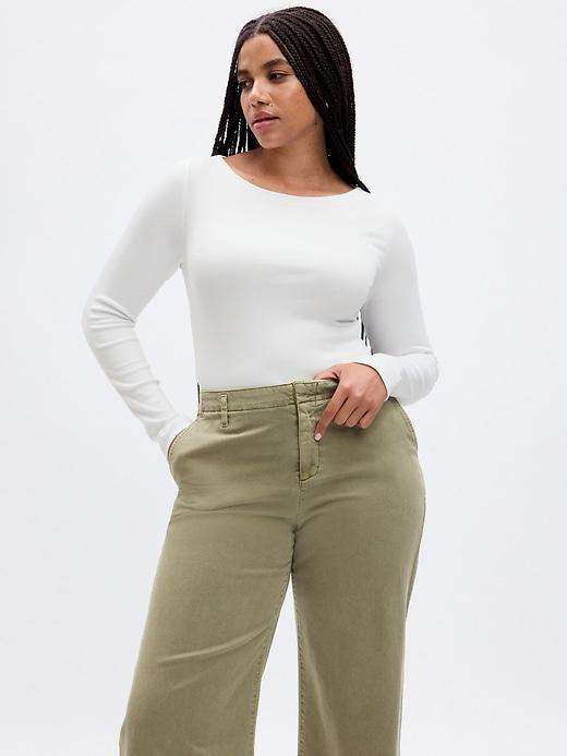 Linen-Blend Boatneck T-Shirt Product Image