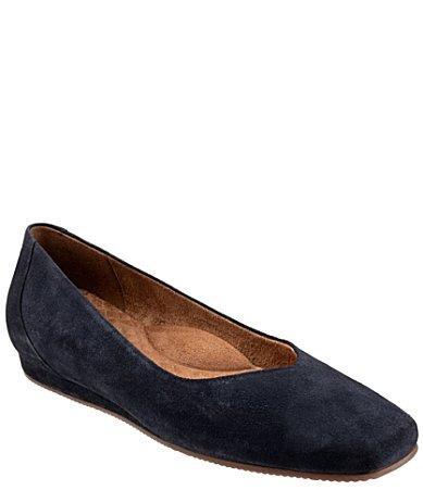 SoftWalk Vellore Leather Square Toe Flats Product Image