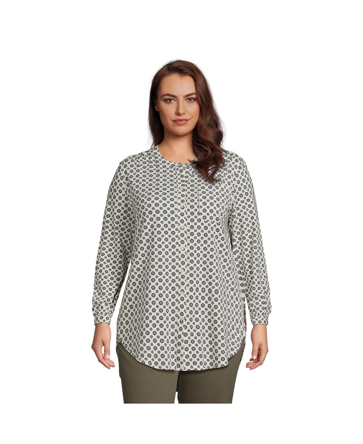 Plus Size Lands' End Long Sleeve Jersey A-line Tunic, Women's, Size: 2XL, Black Product Image