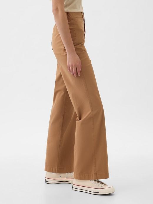 High Stride Wide-Leg Ankle Khakis Product Image