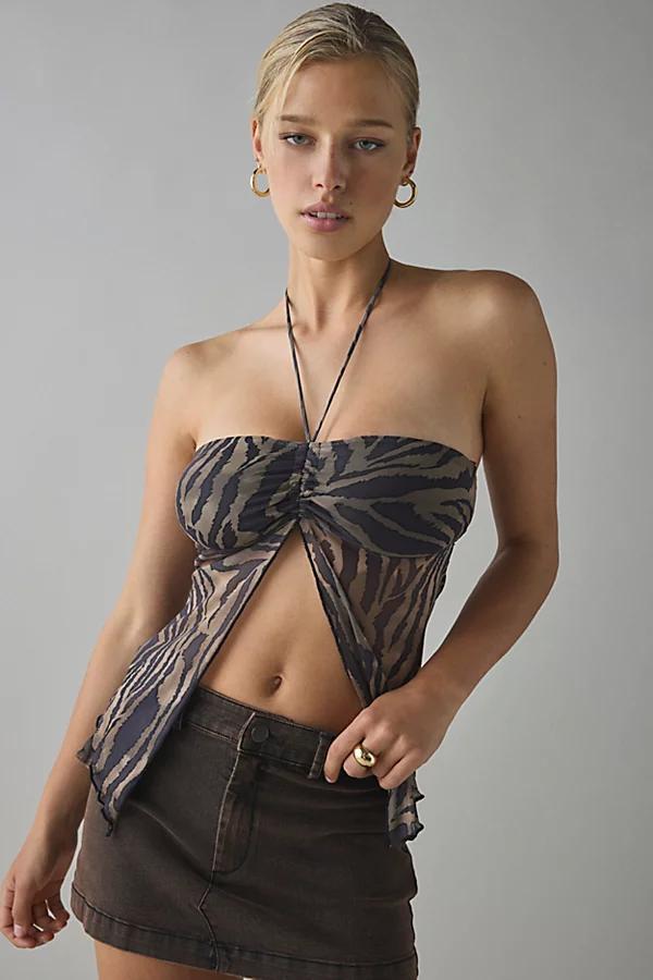 Urban Outfitters UO Eloise Mesh Convertible Tie Split-Front Tube Top Womens at Urban Outfitters Product Image