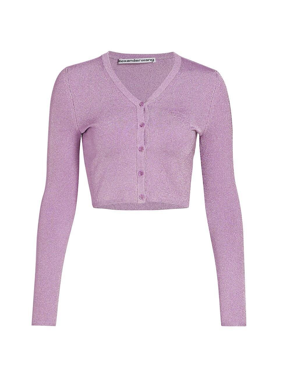Alexander Wang Long Sleeve Cardigan in Unicorn - Lavender. Size S (also in ). Product Image