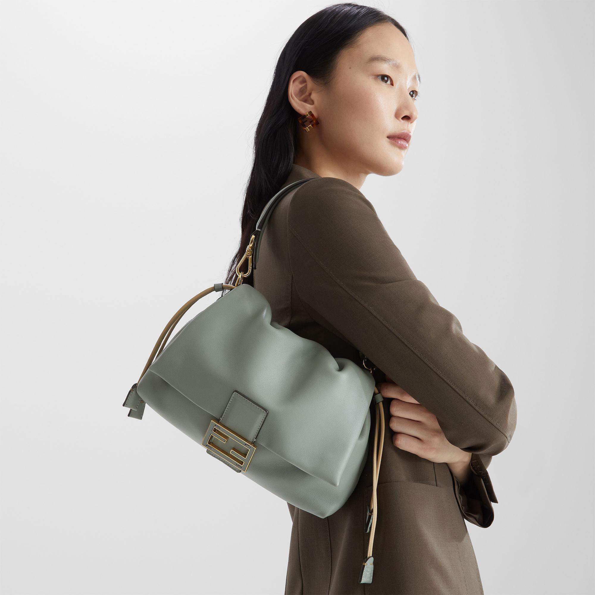 Mamma Baguette MediumMatcha green nappa leather bag Product Image