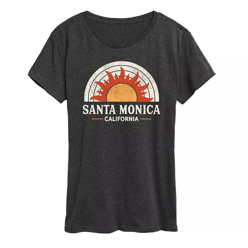 Womens Santa Monica California Sun Graphic Tee Blue Product Image