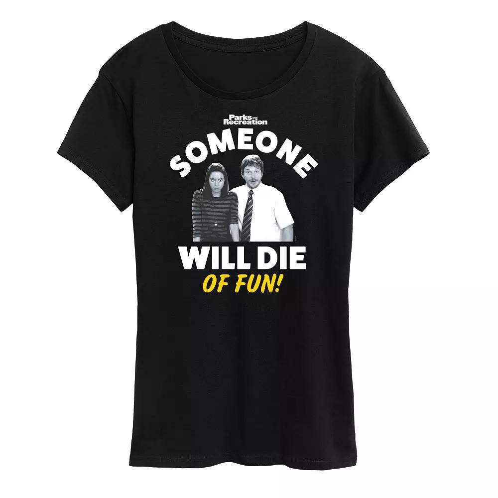 Womens Parks & Rec Die Of Fun Graphic Tee, Girls Product Image
