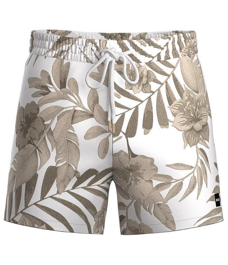 Hugo Boss Piranha Printed 5#double; Inseam Swim Trunks Product Image