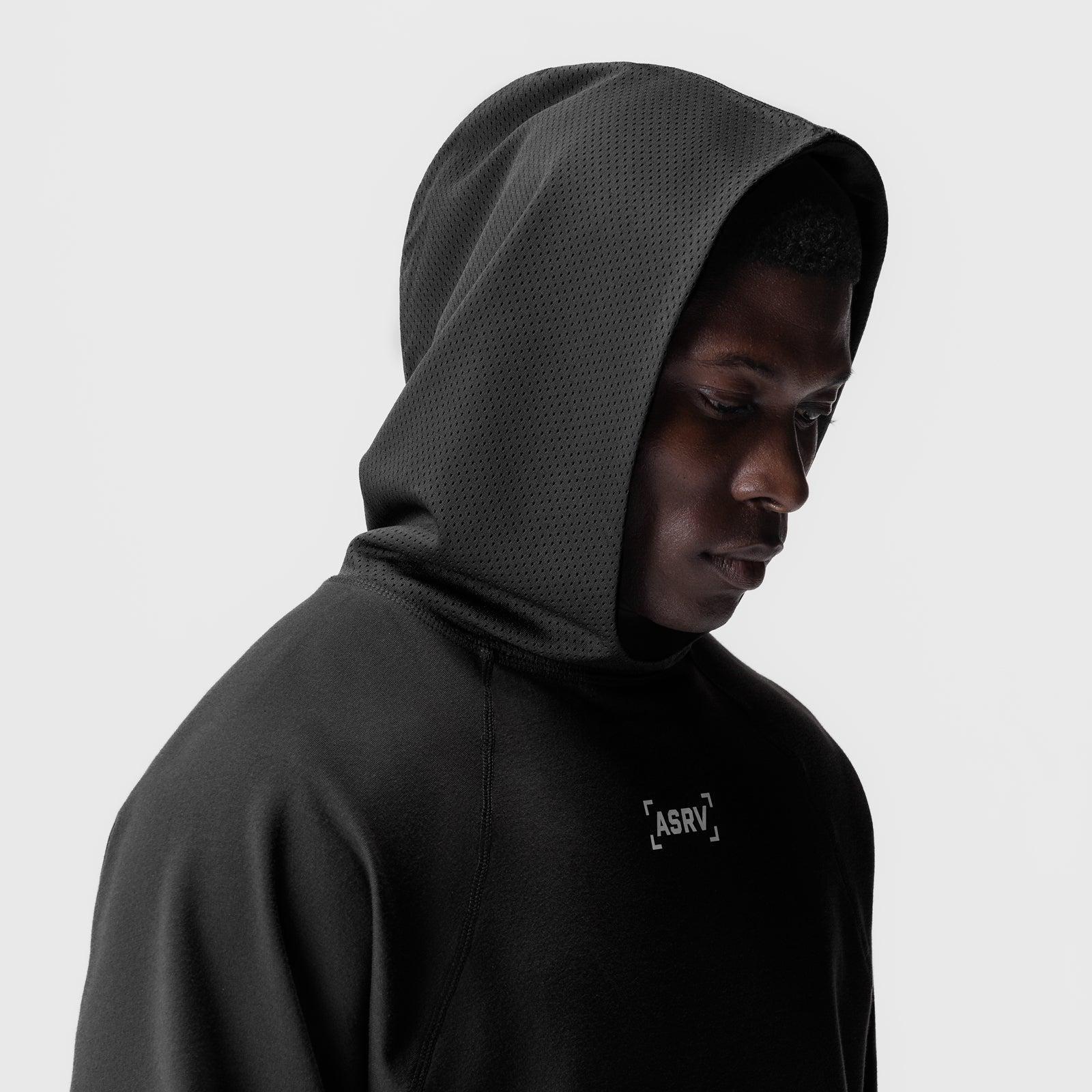0958. Micro-Terry Raw Hem Hoodie - Space Grey Product Image