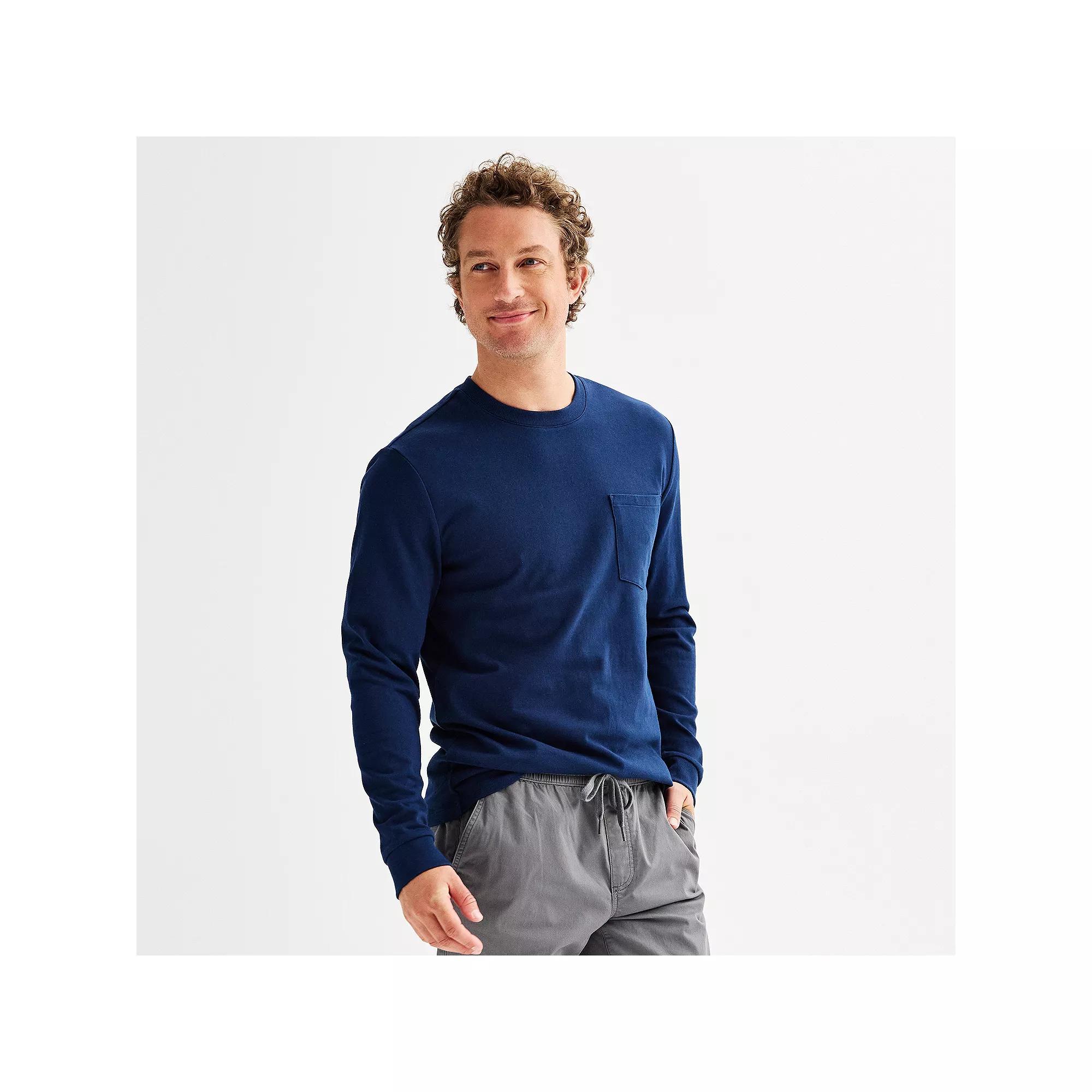 Men's Sonoma Goods For Life® Heavyweight Long Sleeve T-Shirt, Size: Large, Gray Product Image