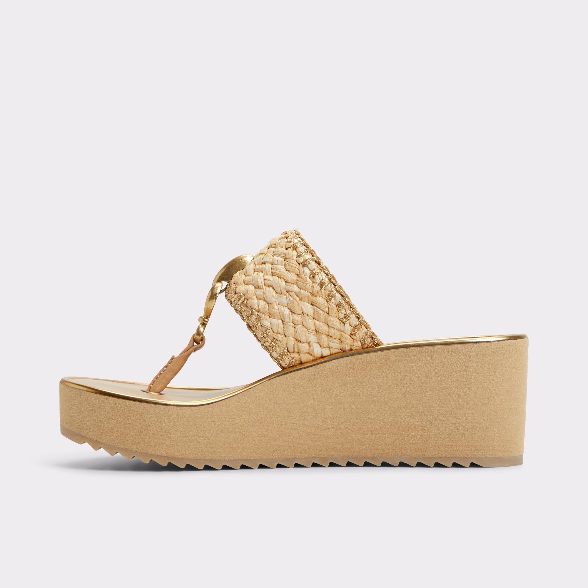 ALDO Penelopy - Women's Wedge Sandals - Beige, Size 8.5 Product Image