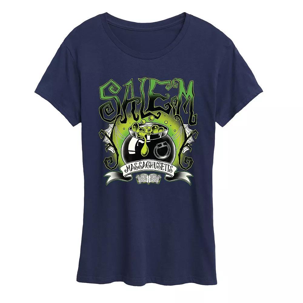 Womens Salem Witchy Collegiate Graphic Tee Blue Product Image