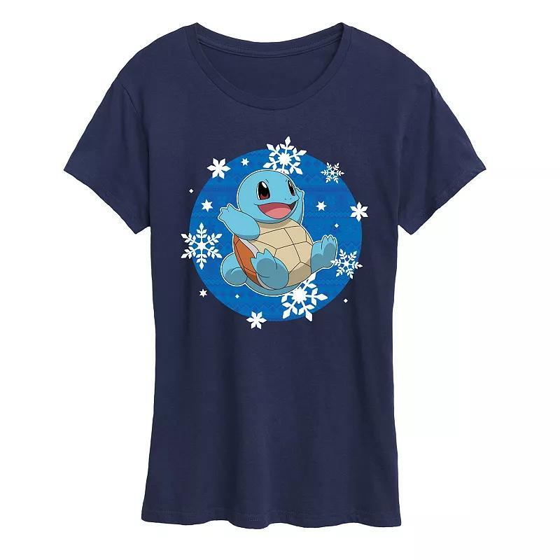 Womens Pokemon Squirtle Snowflake Graphic Tee Product Image