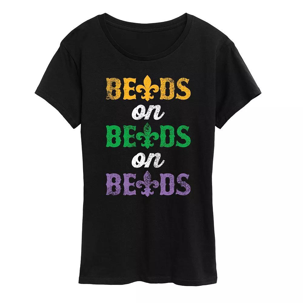 Womens Beads on Beads Graphic Tee Heather Grey Product Image