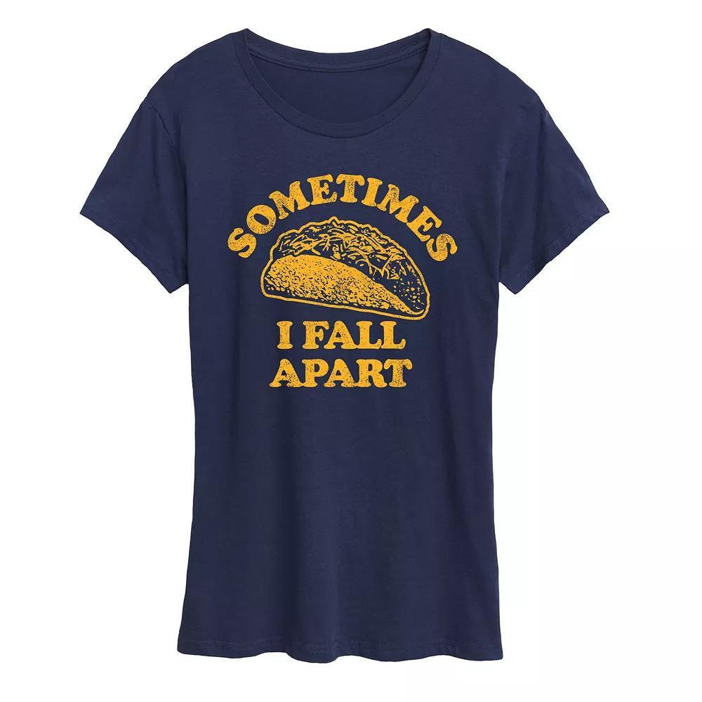 Womens Sometimes I Fall Apart Taco Graphic Tee Heather Grey Product Image