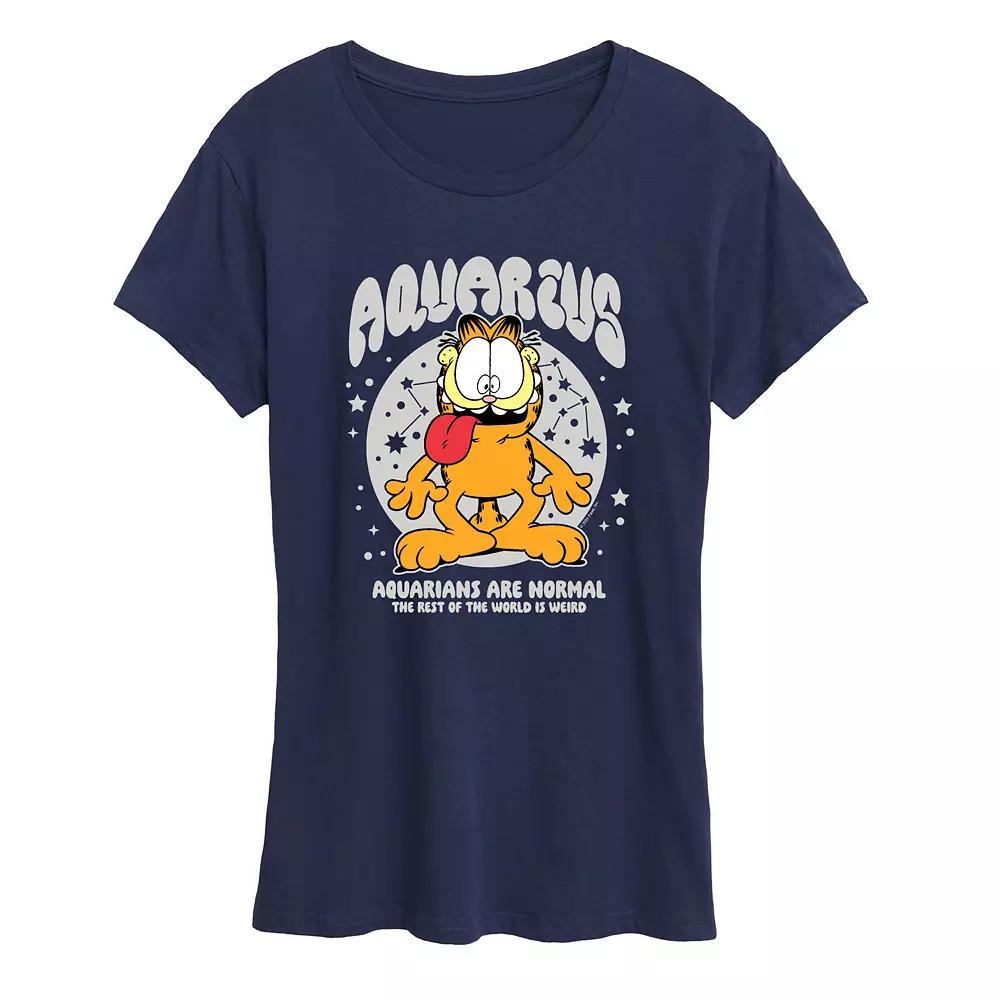 Womens Garfield Aquarius Graphic Tee Blue Product Image