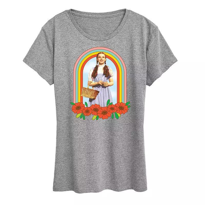 Womens Wizard of Oz Dorothy Rainbow Graphic Tee, Girls Grey Gray Product Image
