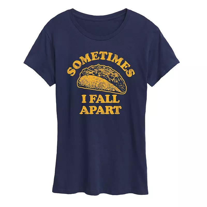 Womens Sometimes I Fall Apart Taco Graphic Tee Heather Grey Product Image