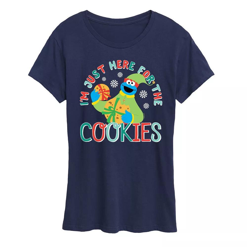 Women's Sesame Street For The Cookies Graphic Tee, Girl's, Size: Large, Blue Product Image