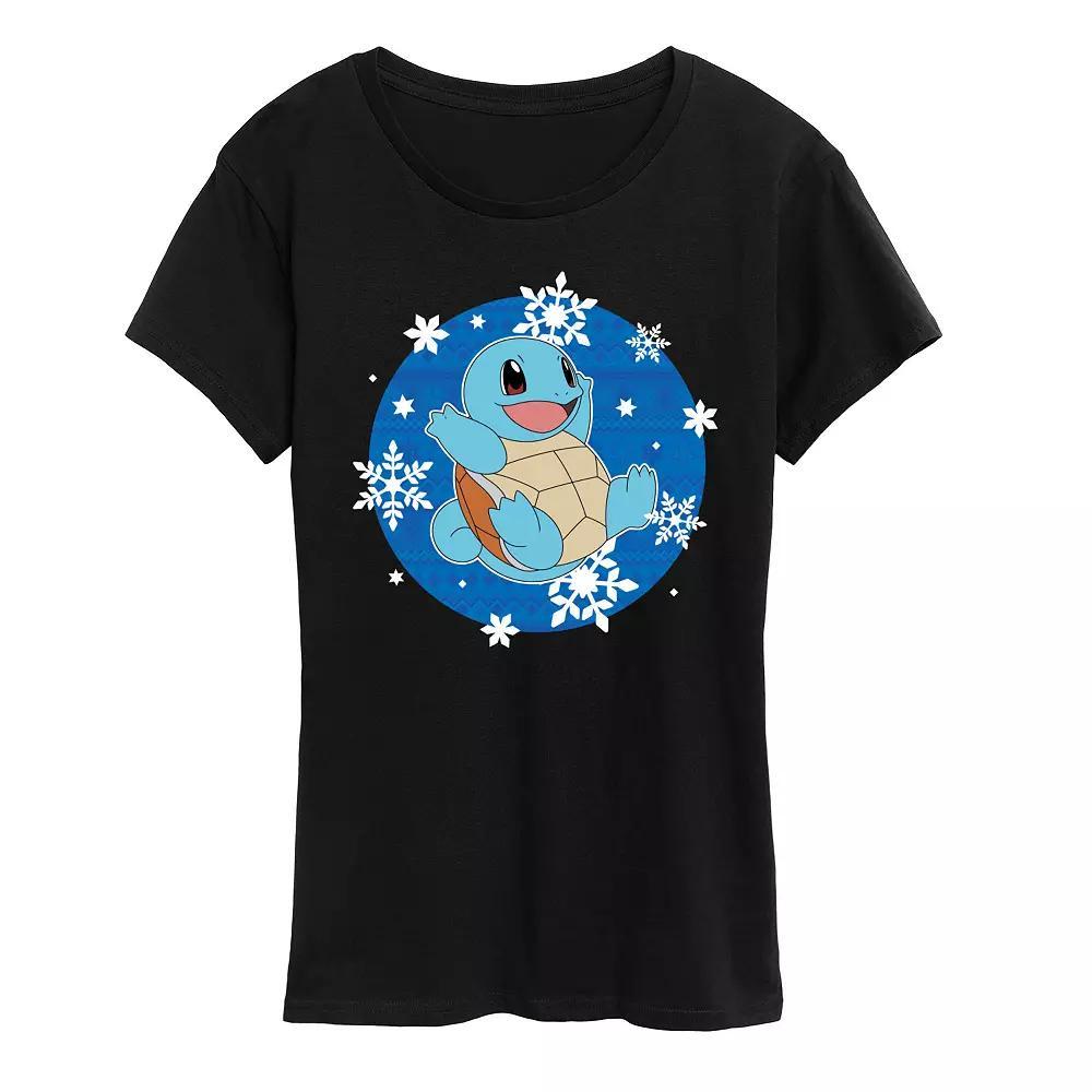 Womens Pokemon Squirtle Snowflake Graphic Tee Product Image