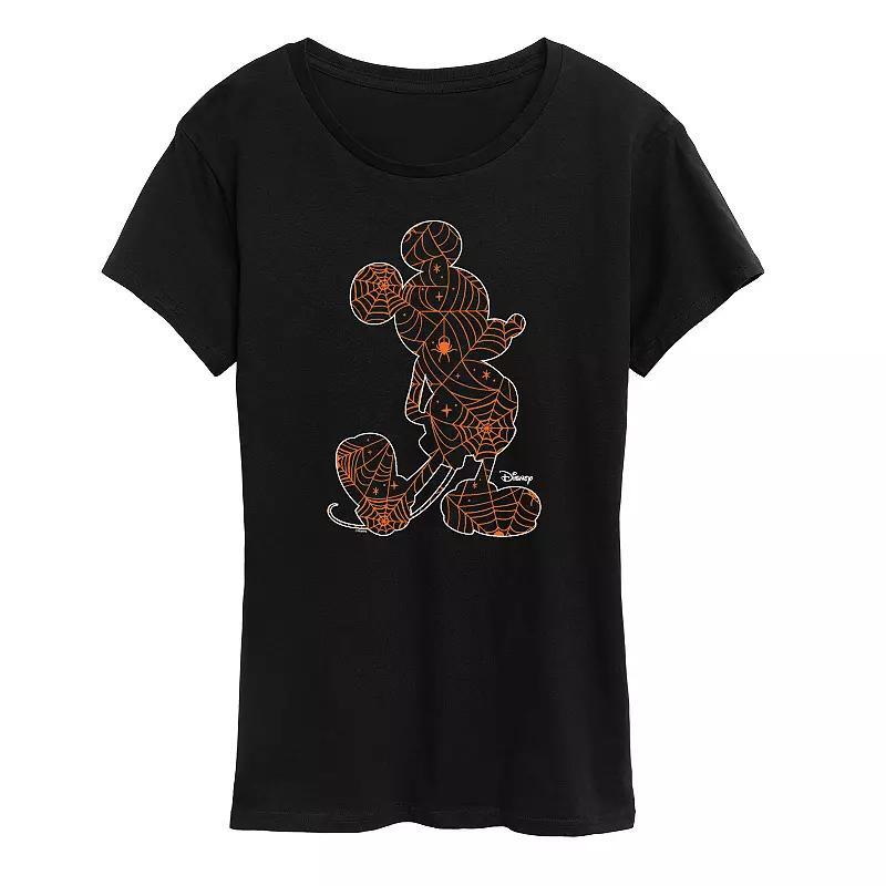 Disney's Mickey Mouse Women's Spider Web Outline Graphic Tee, Size: XL, Black Product Image