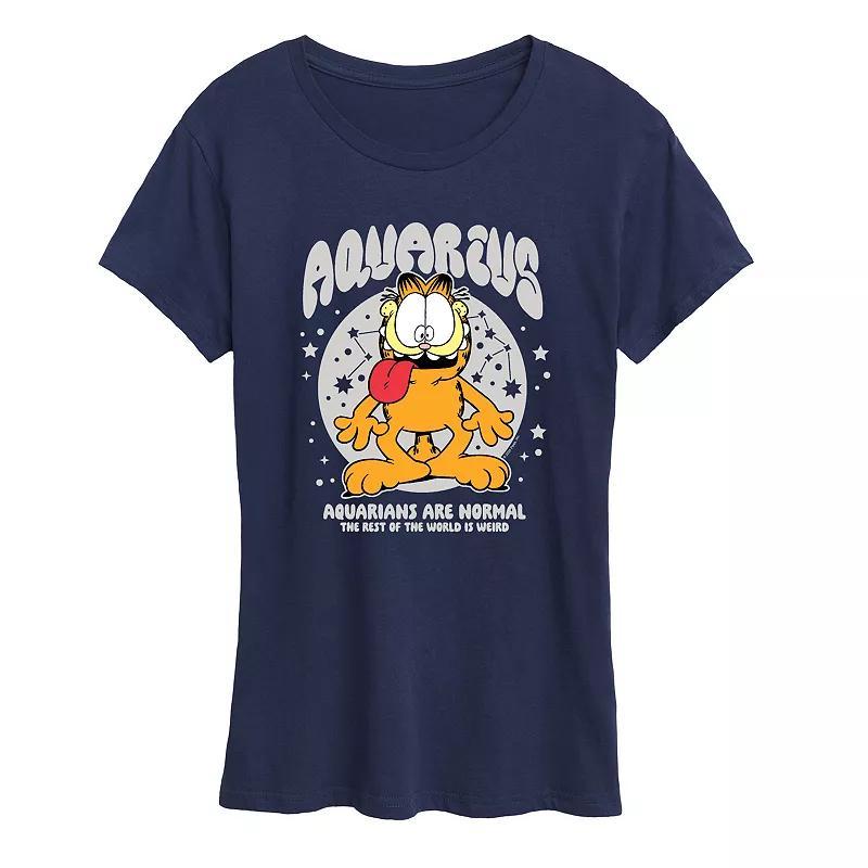 Womens Garfield Aquarius Graphic Tee Blue Product Image