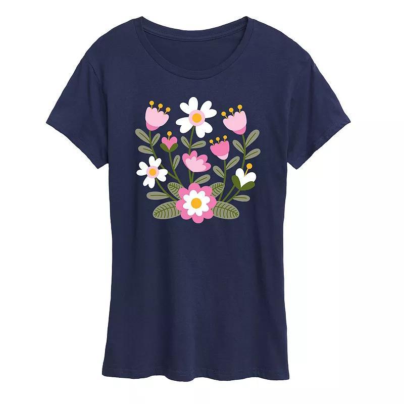 Womens Scandinavian Flower Cluster Oversized Tee Product Image