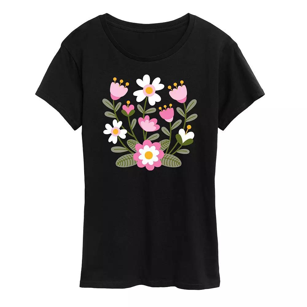 Womens Scandinavian Flower Cluster Oversized Tee Product Image