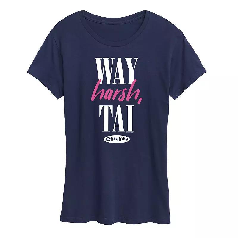 Womens Clueless Way Harsh Tai Graphic Tee, Girls Heather Grey Product Image