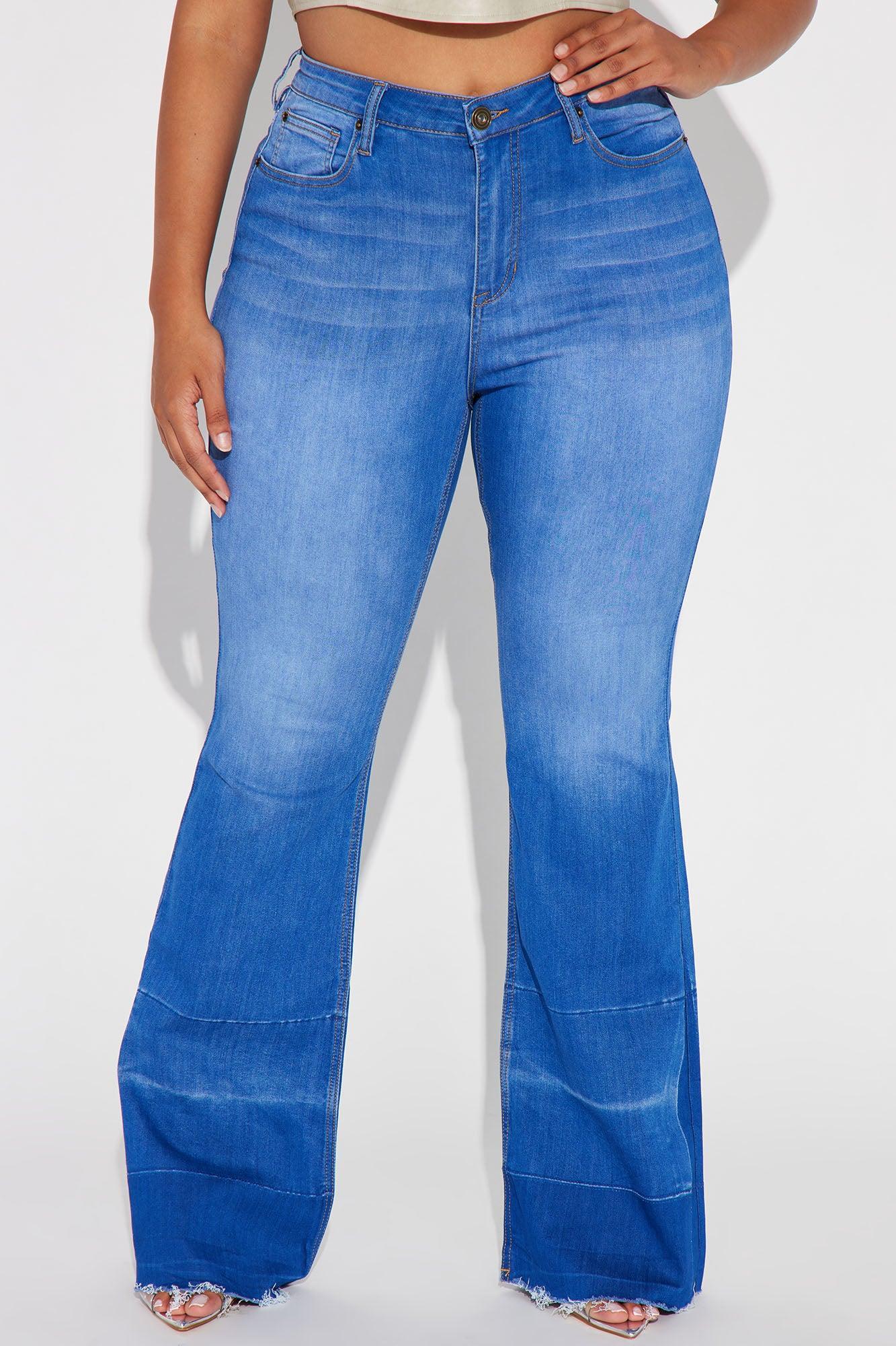 Janis Super Soft Low Rise Flare Jeans - Blue Wash Product Image