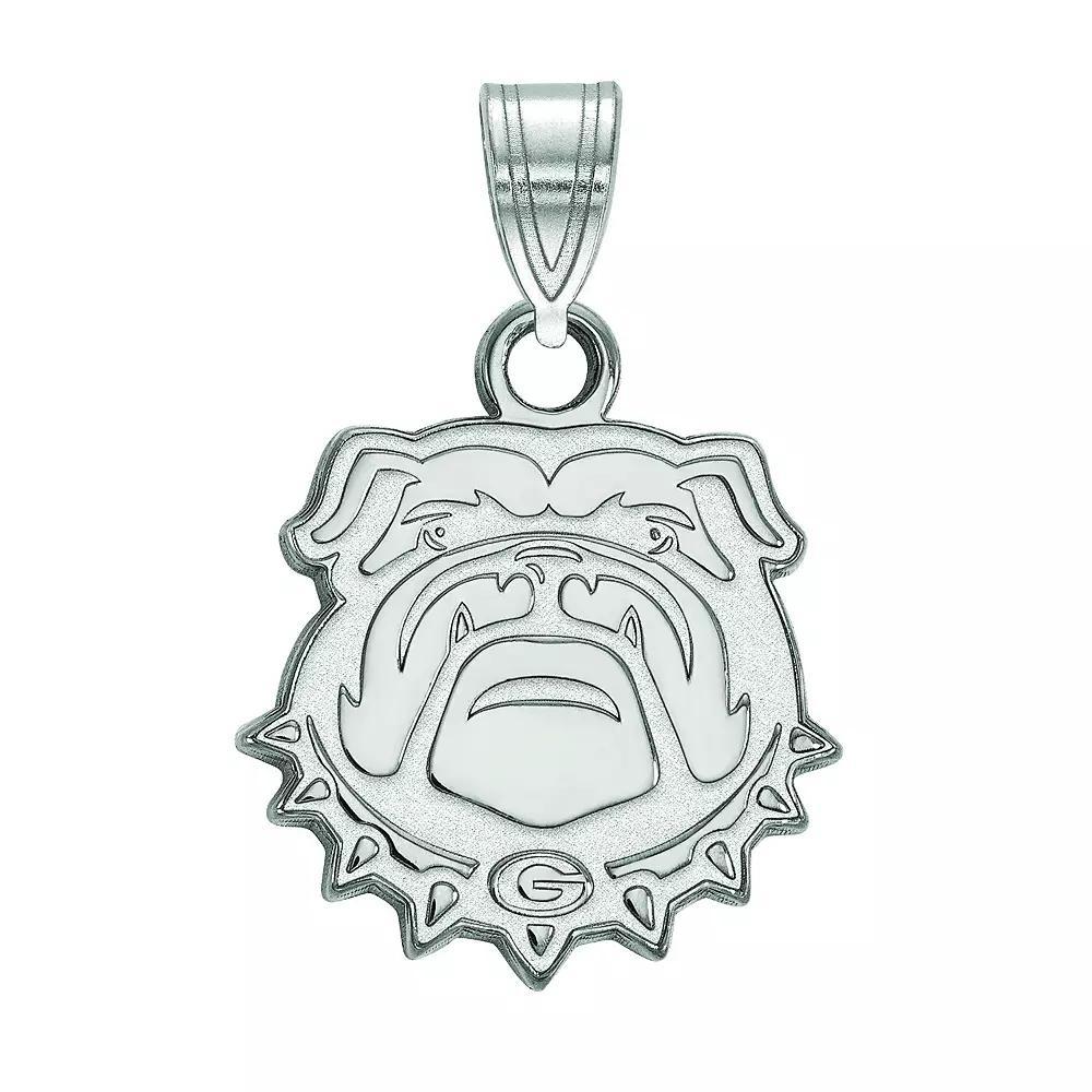 LogoArt Georgia Bulldogs Sterling Silver Rhodium Plated Small Pendant, Womens 14k Gold Plated Product Image
