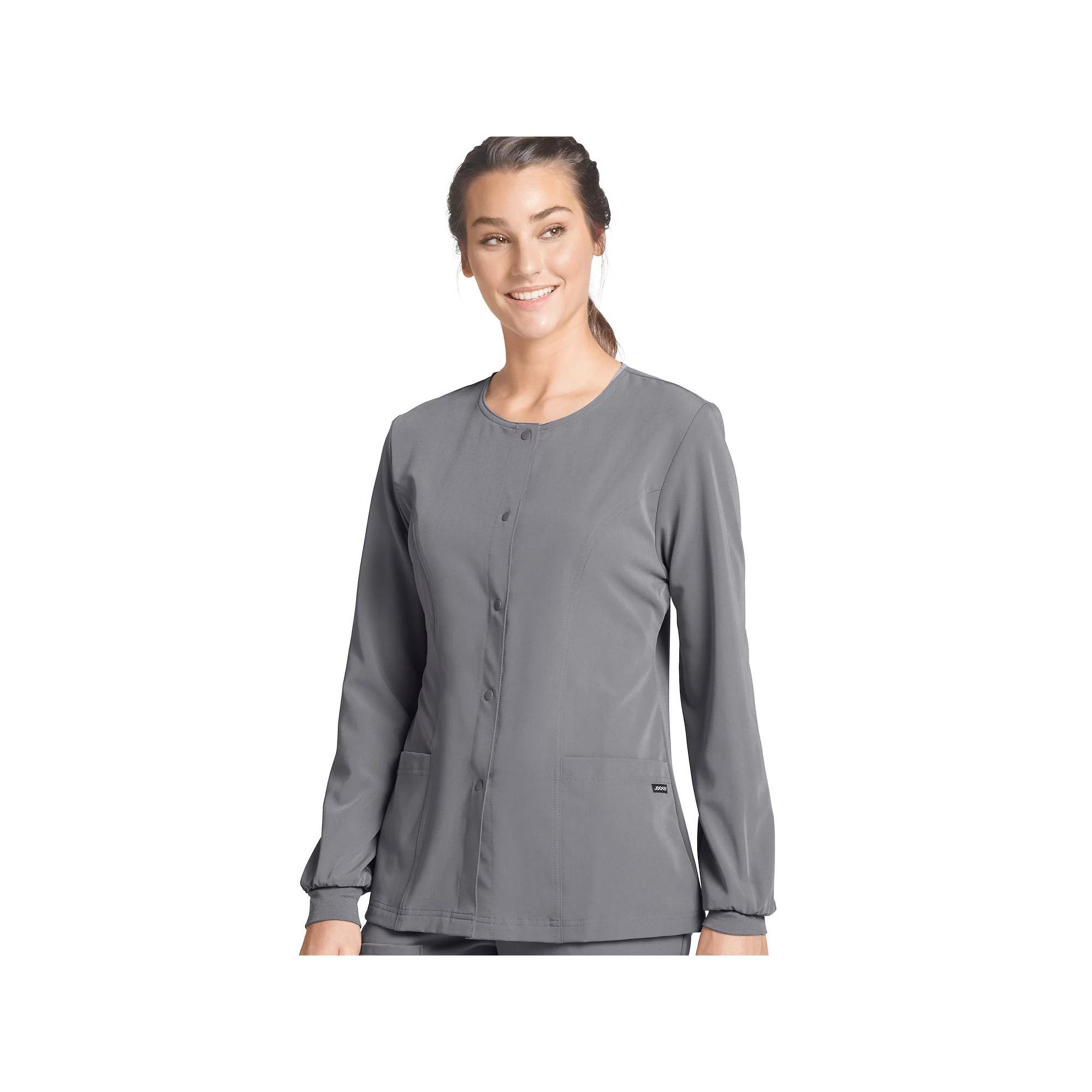 Women's Jockey® Scrubs Classic Round Neckline Snap Jacket 2356, Size: 2XL, Silver Product Image