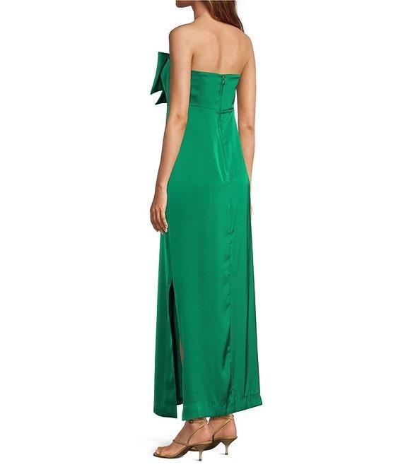 Lilly Pulitzer Carlynn Satin Bow Strapless Side Slit Maxi Dress Product Image