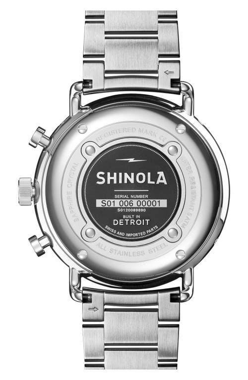 SHINOLA Men's Canfield Sport Stainless Steel Chronograph Bracelet Watch In Stainless Steel Blue Product Image