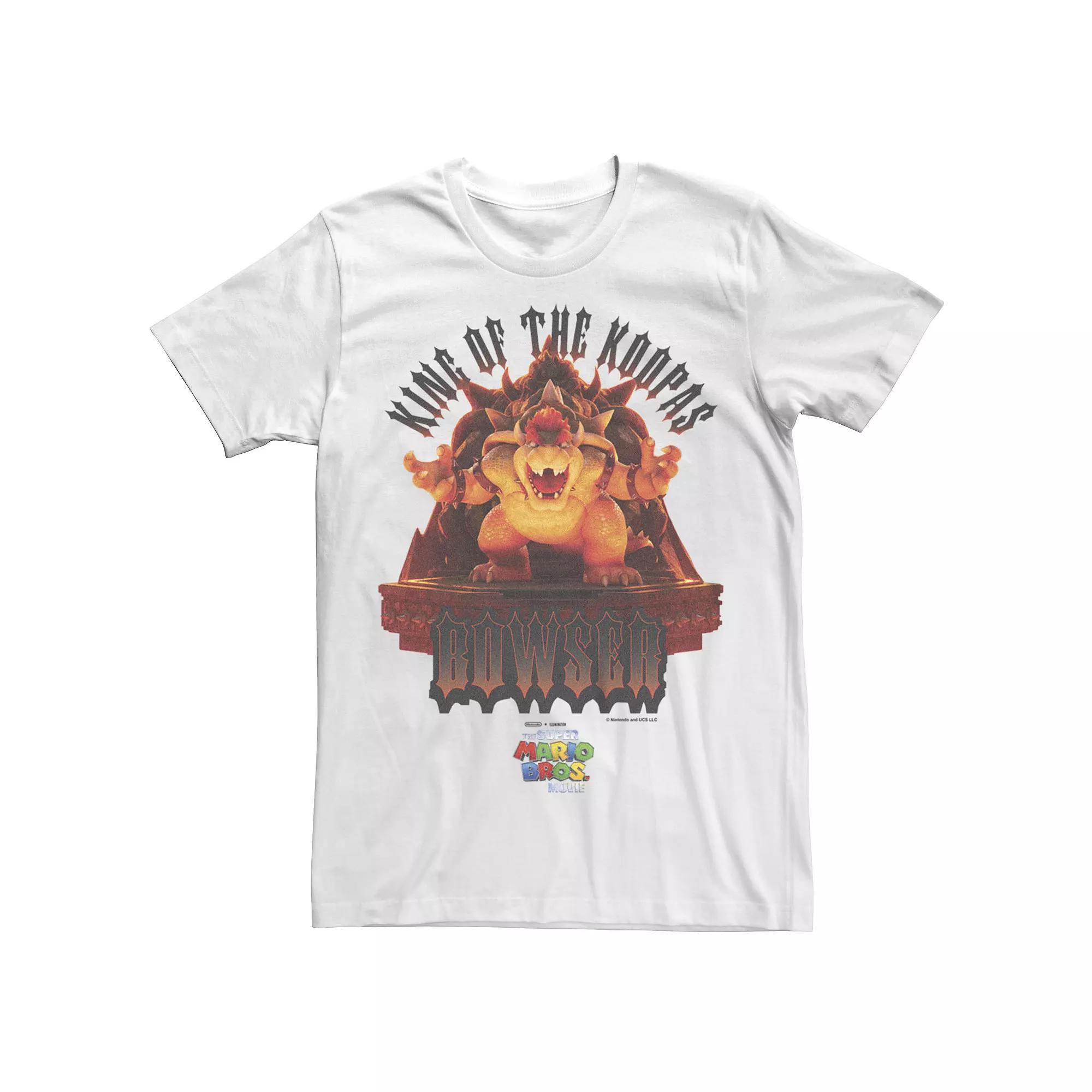 Big & Tall The Super Mario Bros. Movie Bowser King of the Koopas Statue Graphic Tee, Men's, Size: 3XL, White Product Image