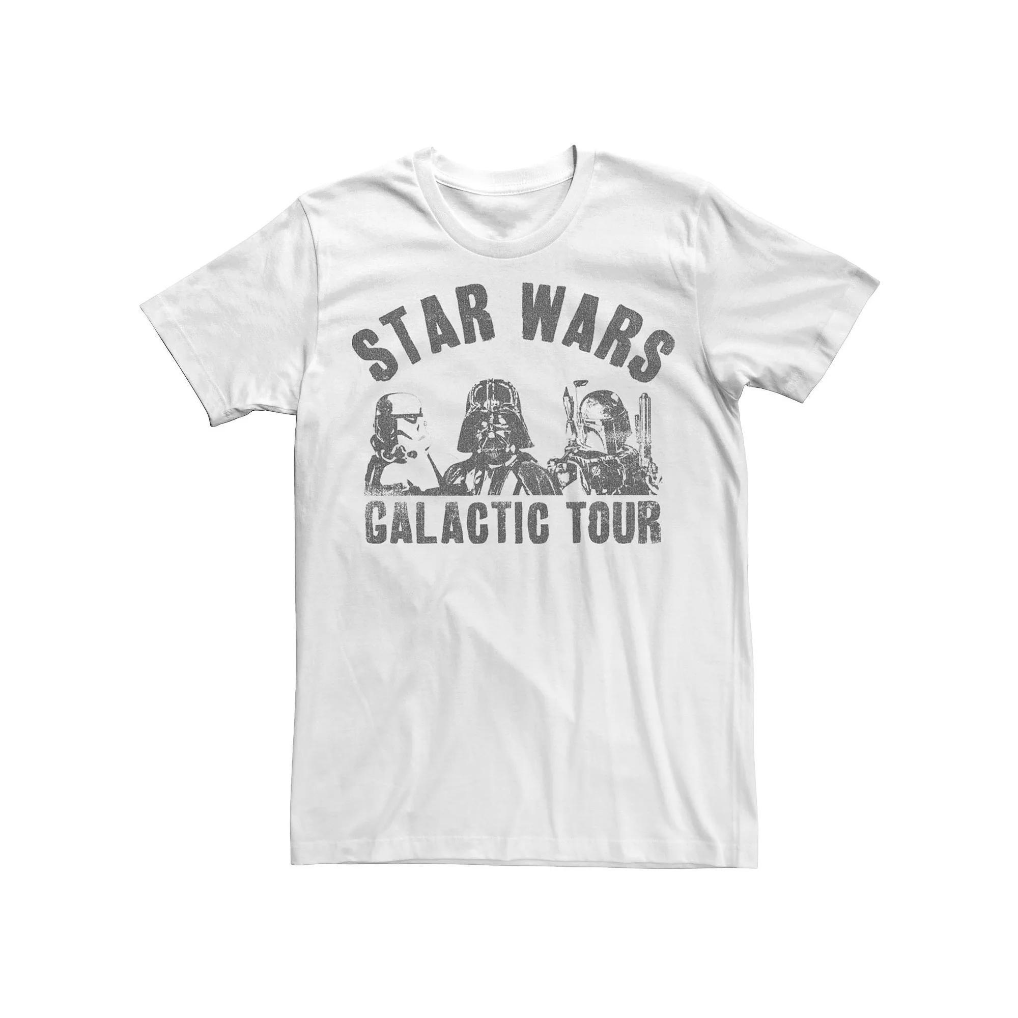 Men's Star Wars Darth Vader, Boba Fett & Stormtrooper Galactic Tour Tee, Size: Small, White Product Image