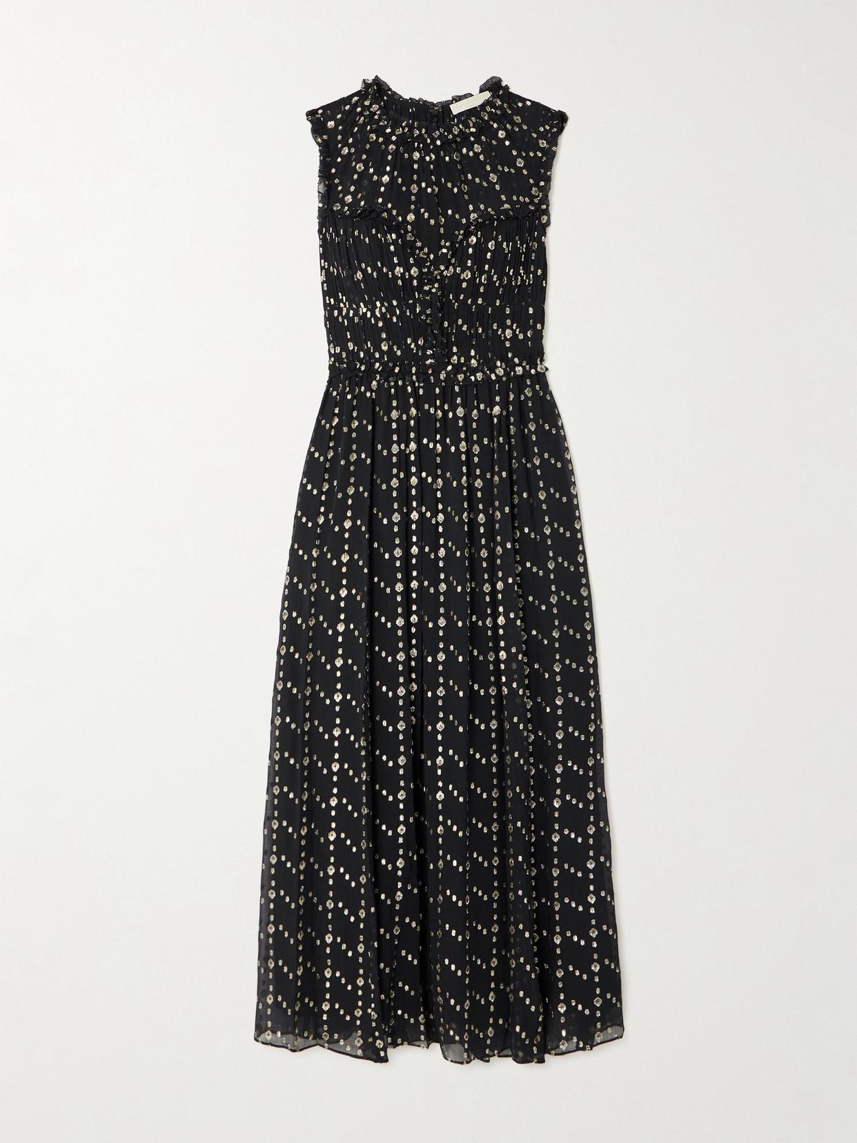 ULLA JOHNSON Kasia Paisley Ruffled Maxi Dress In Cosmos Product Image
