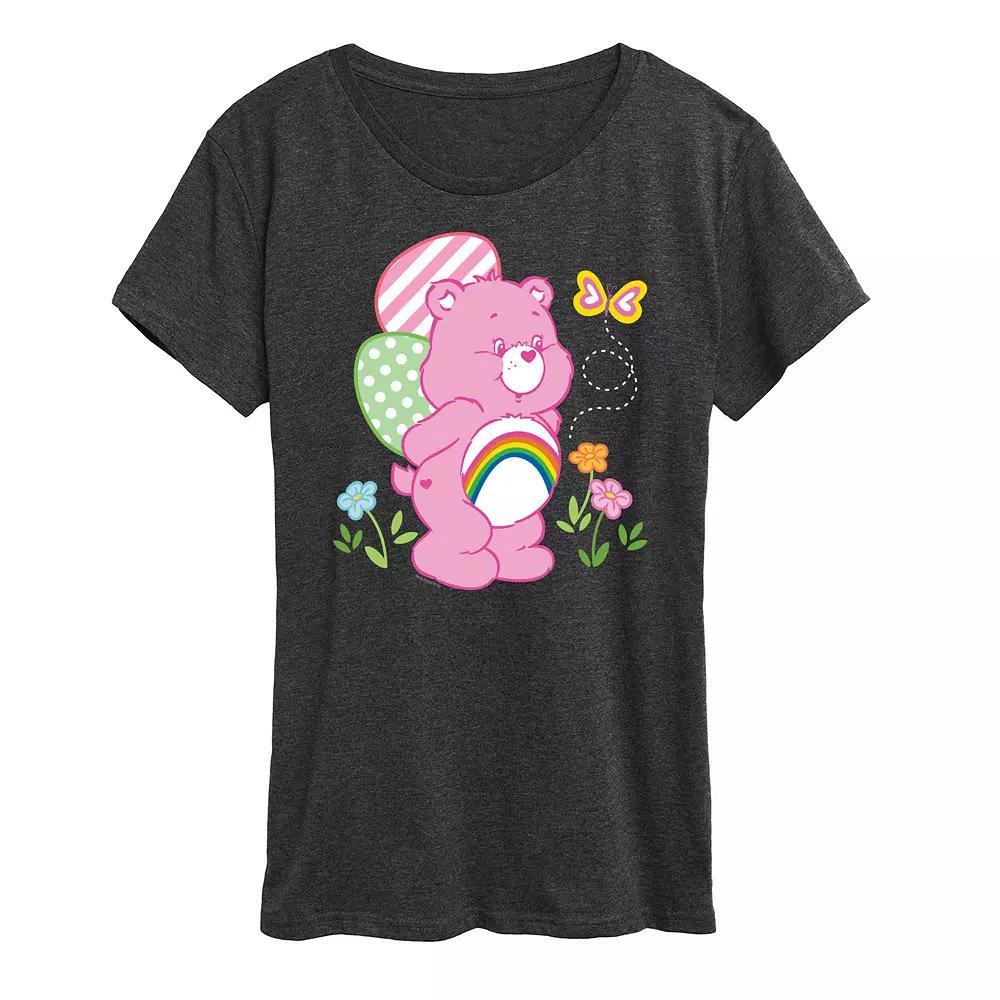 Women's Care Bears Easter Scene Graphic Tee, Size: XL, Grey Royal Blue Product Image