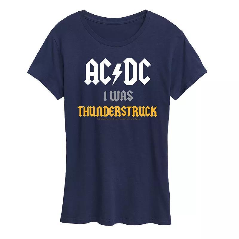Womens ACDC I Was Thunderstruck Graphic Tee, Girls Product Image