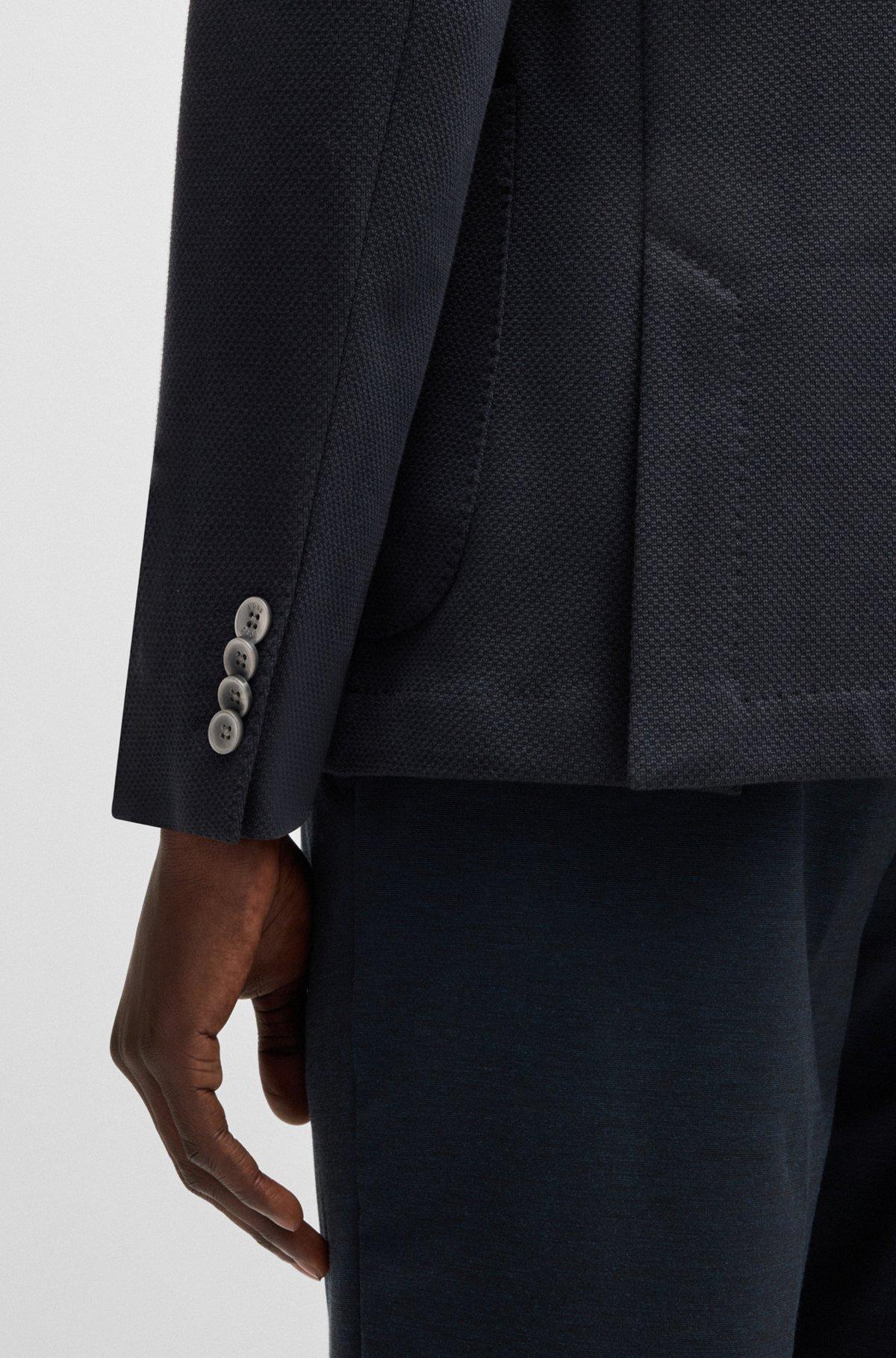 Slim-fit blazer in micro-patterned cotton Product Image