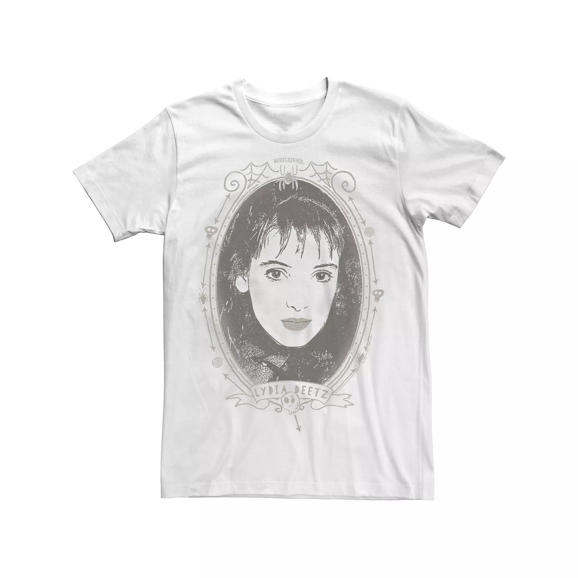 Men's Beetlejuice Lydia Portrait Big Face Tee, Size: Small, White Product Image