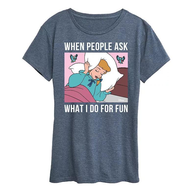 Disney Princess Aurora Women's Sleeping Graphic Tee, Girl's, Size: Medium, Blue Product Image